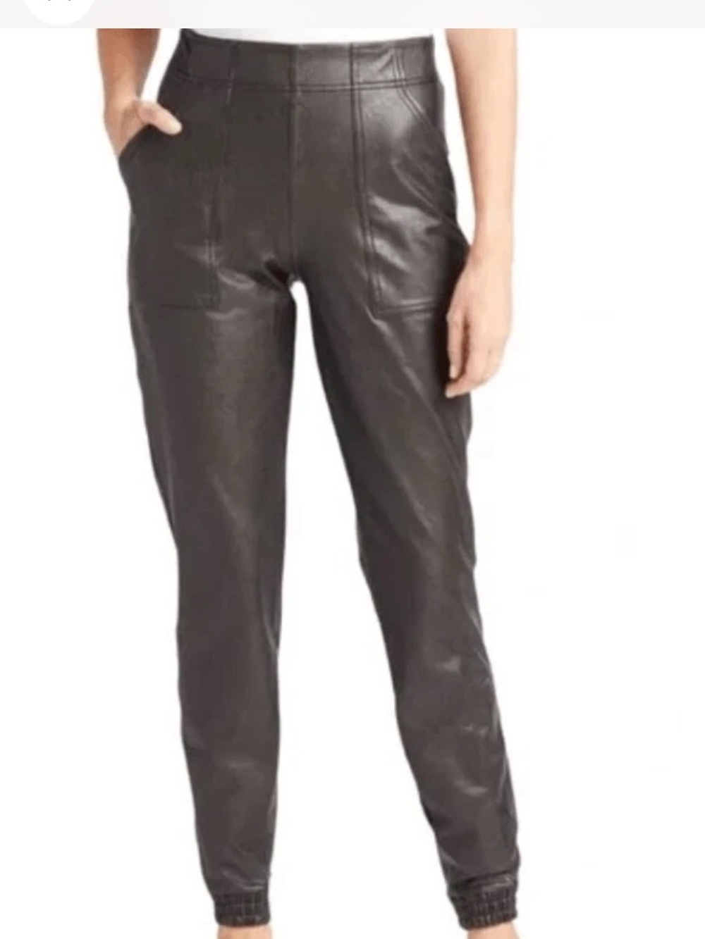 Spanx Faux Leather Black Jogger Black Large